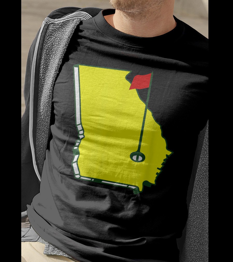 Master Golf Georgia State Map Red Flag T-Shirt