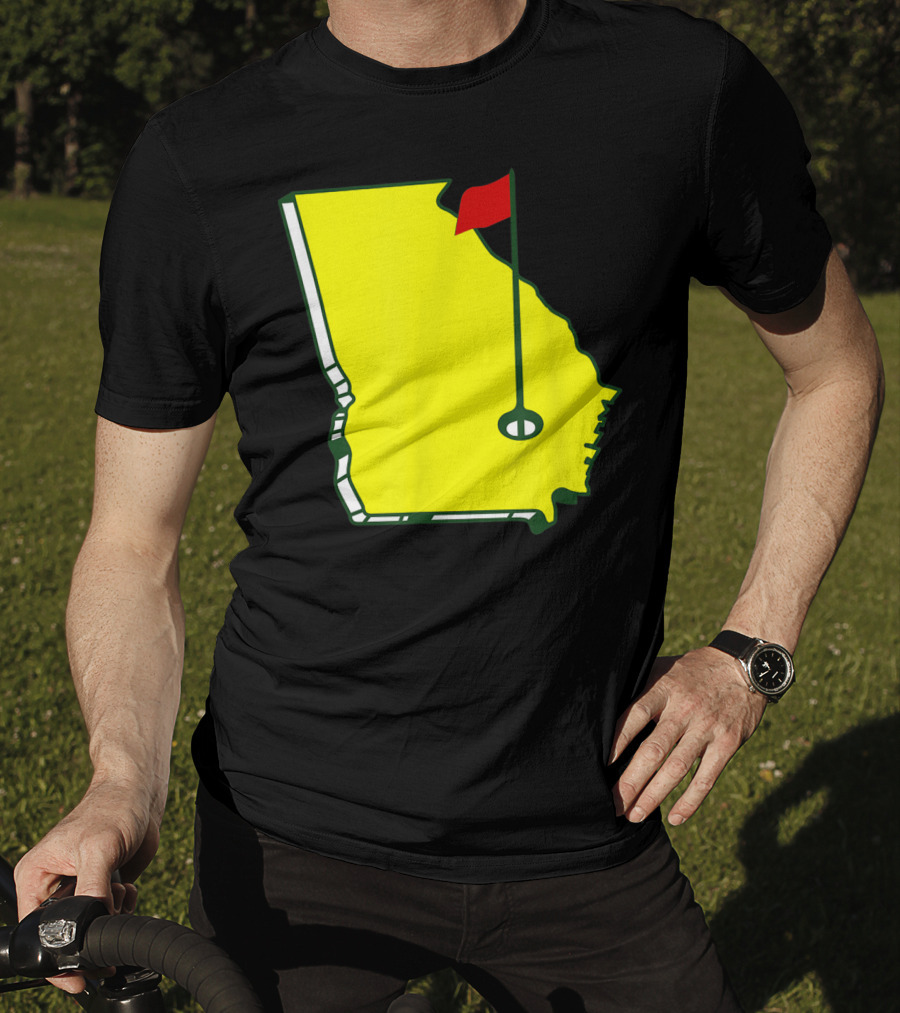 Master Golf Georgia State Map Red Flag T-Shirt