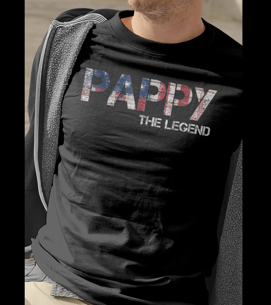 Pappy The Legend Men's Fun Cute Texas Flag T-Shirt