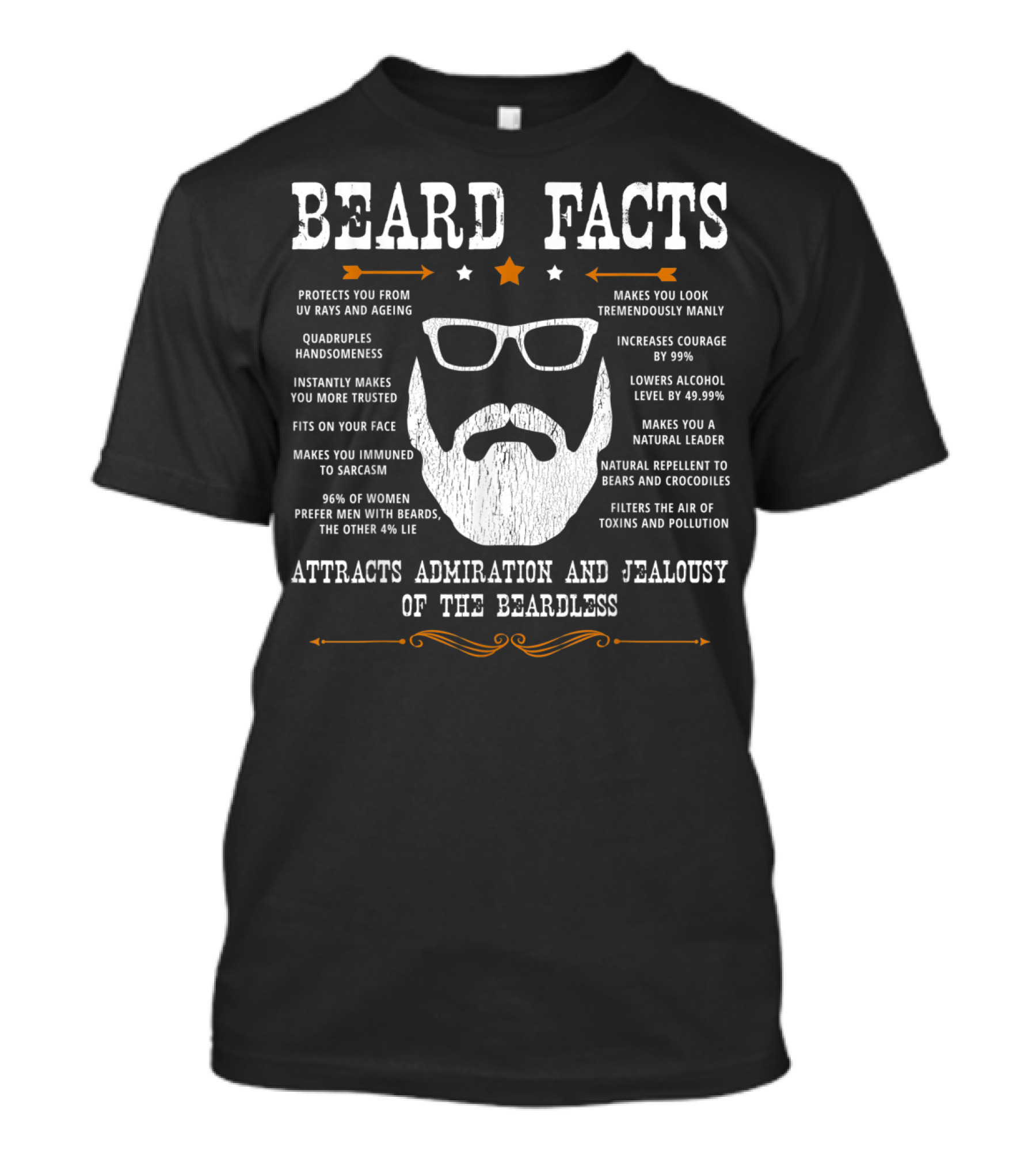 Beard Facts Attracts Admiration And Jealousy Of The Beardless T-Shirt