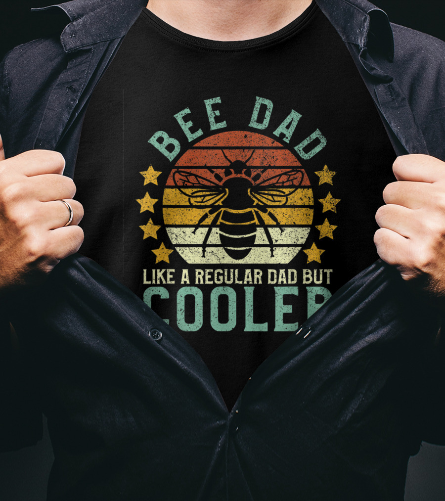 Bee Dad Like A Regular Dad But Cooler Retro Beekeeper T-Shirt
