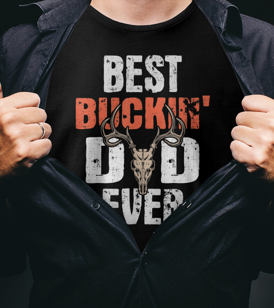Best Buckin' Dad Ever Hunter Deer Buck Stag GA T-Shirt