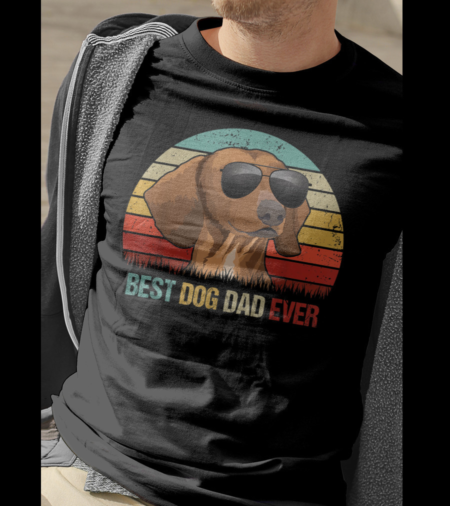 Best Dog Dad Ever Dachshund Sunglasses T-Shirt