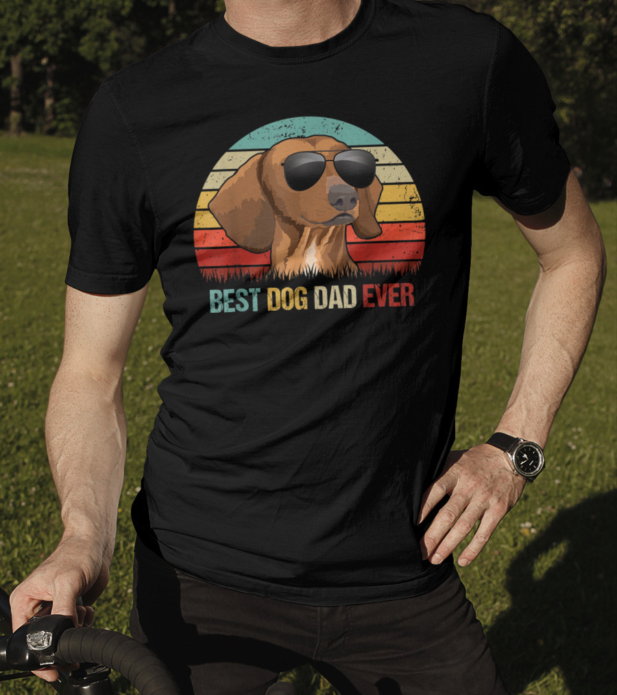 Best Dog Dad Ever Dachshund Sunglasses T-Shirt