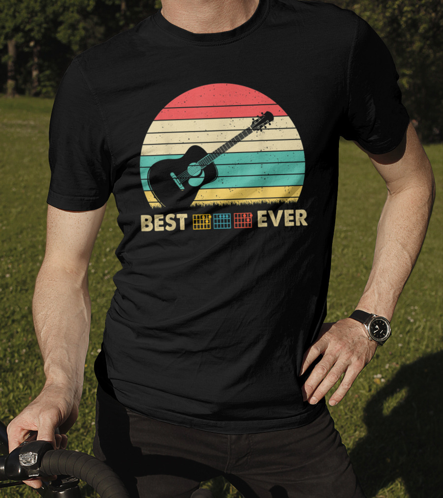 Mens Best Guitar Dad Ever Music Vintage T-Shirt