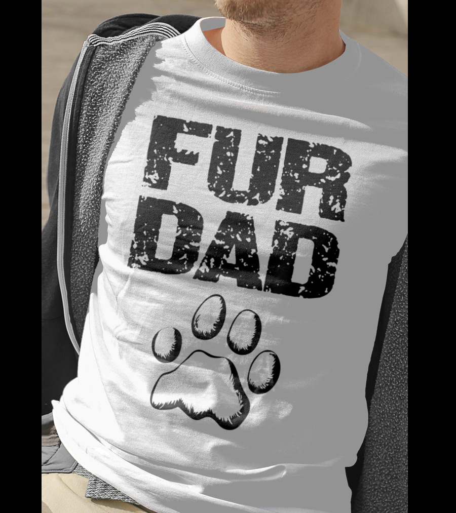 Mens Doggy Loving Fur Dad Paw T-Shirt