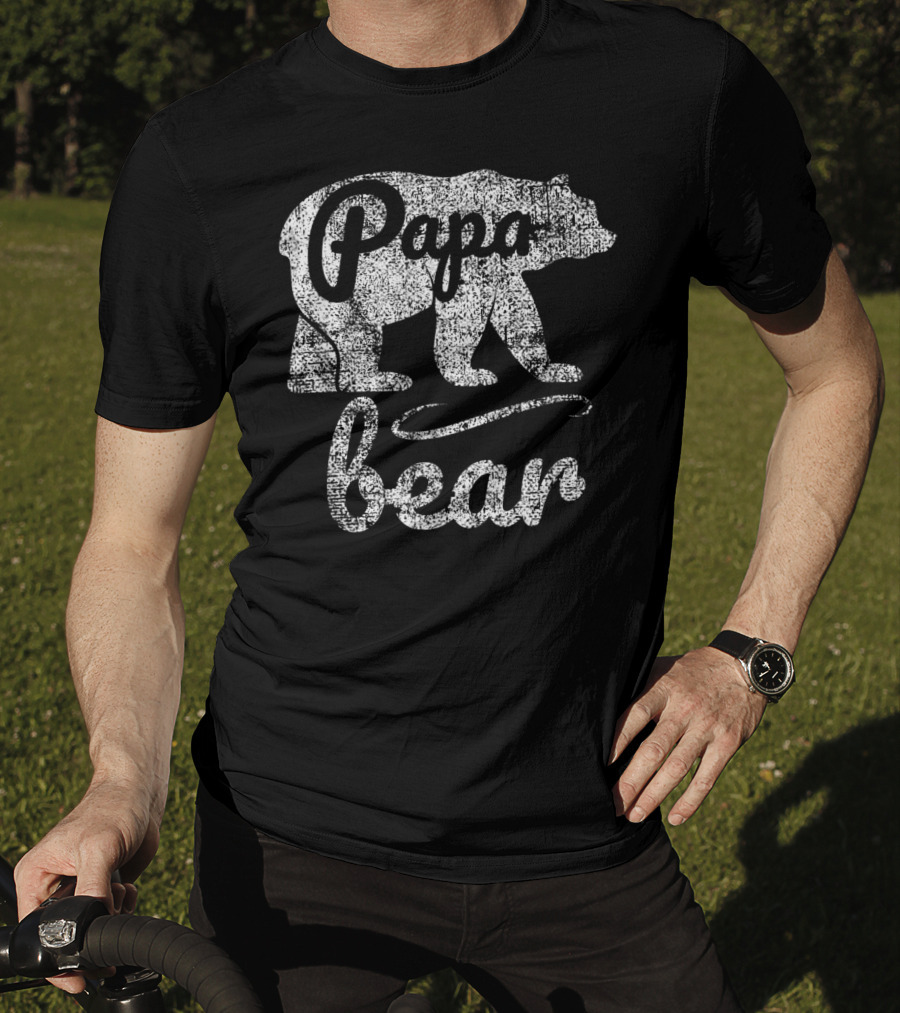 Papa Bear Silhouette Vintage Men's T-Shirt