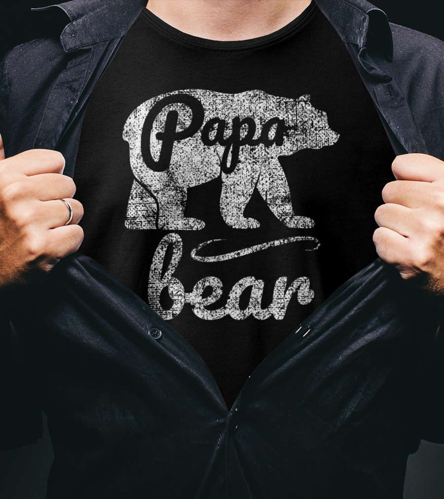 Papa Bear Silhouette Vintage Men's T-Shirt