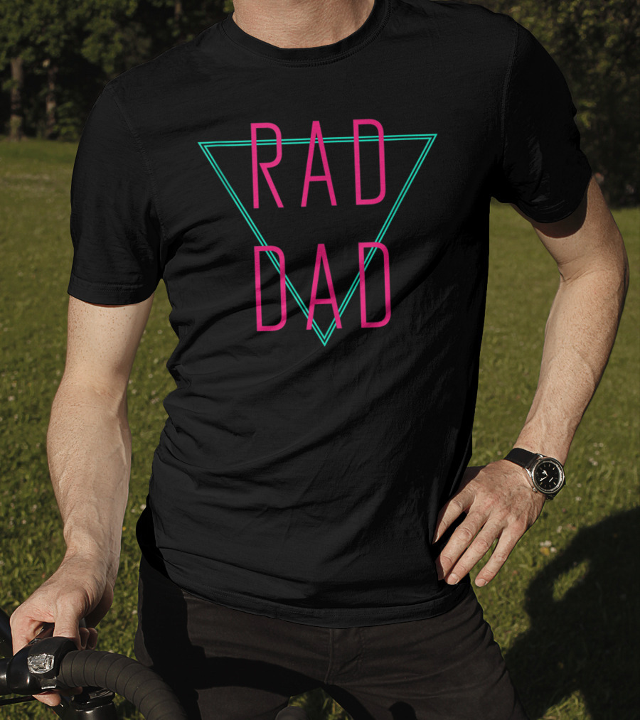 Rad Dad Retro Neon Triangle T-Shirt