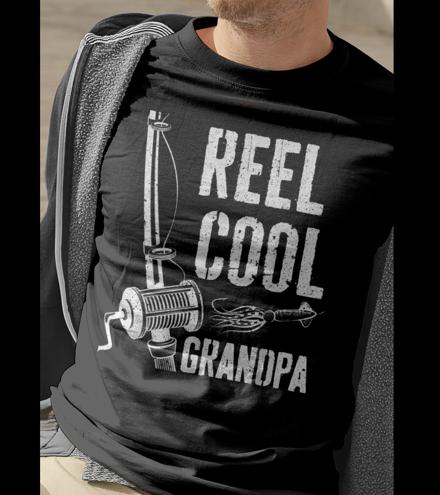 Mens Reel Cool Grandpa Fishing T-Shirt