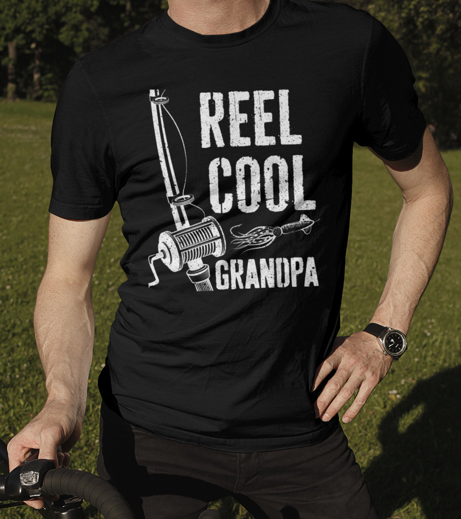 Mens Reel Cool Grandpa Fishing T-Shirt