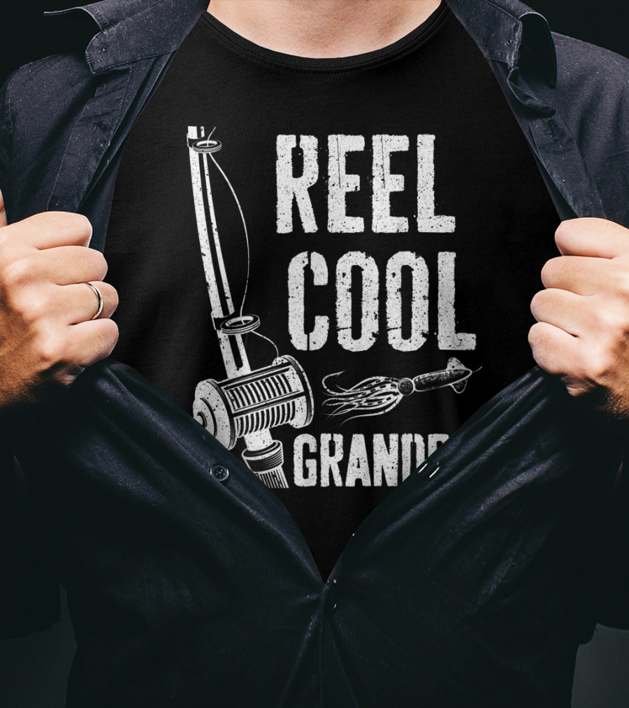 Mens Reel Cool Grandpa Fishing T-Shirt