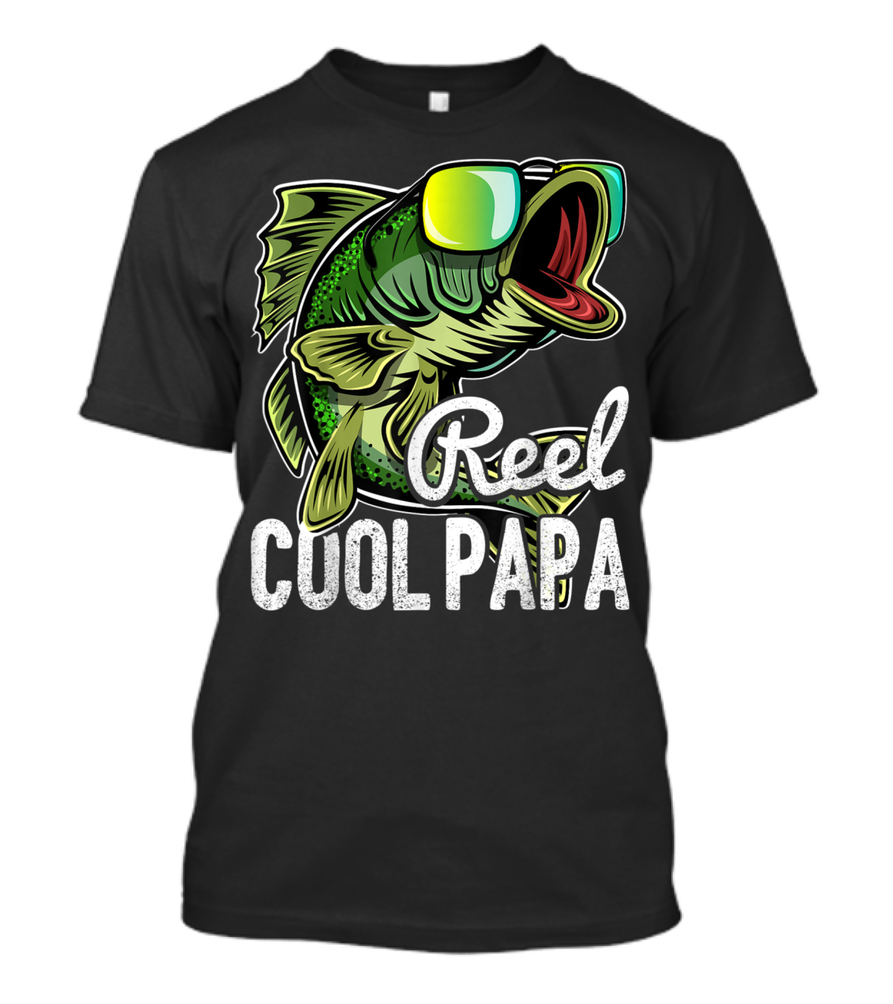 Mens Reel Cool Papa Fishing Sunglasses Father's T-Shirt
