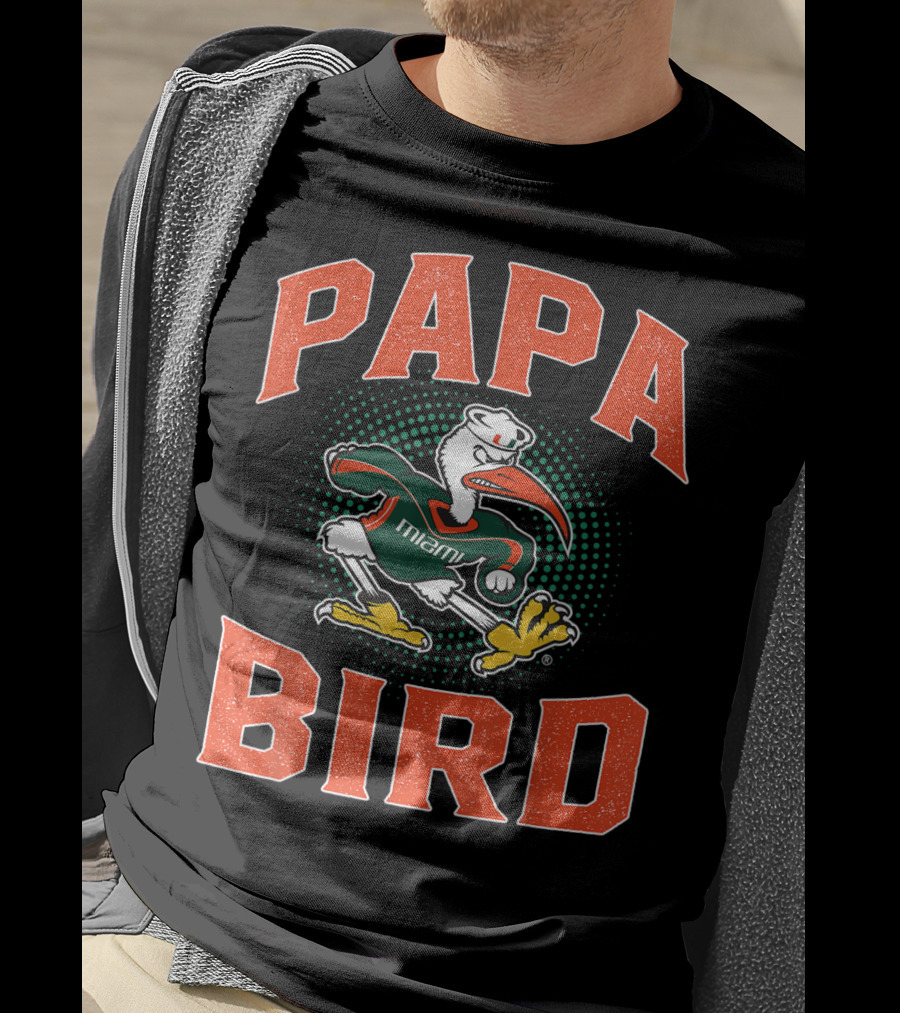 Papa Bird Miami Hurricanes Mascot T-Shirt