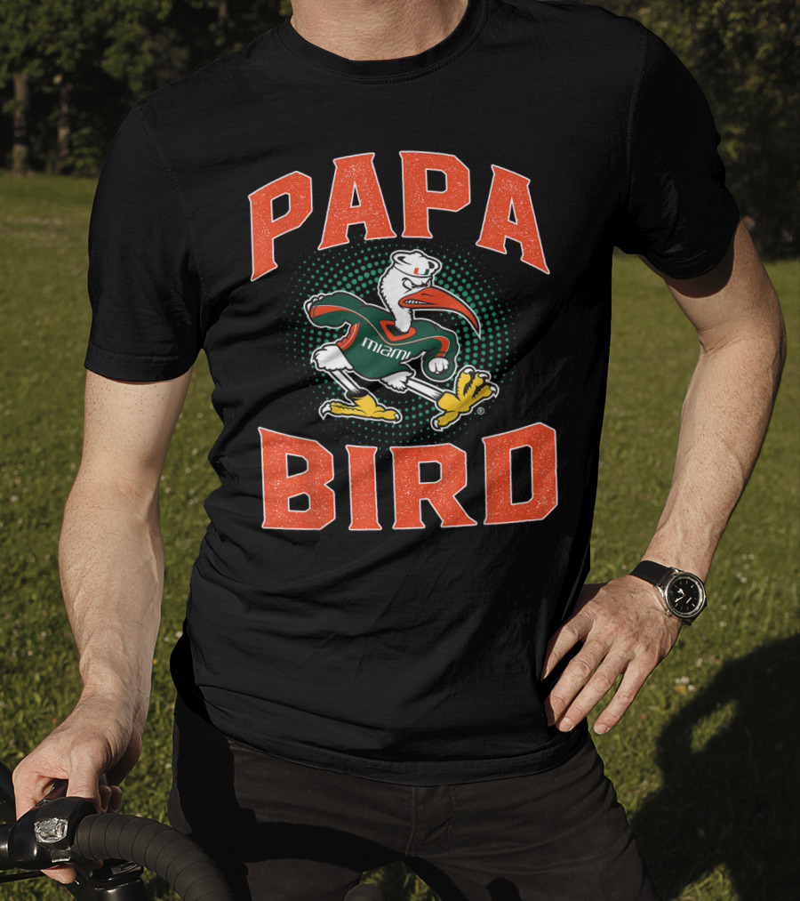 Papa Bird Miami Hurricanes Mascot T-Shirt