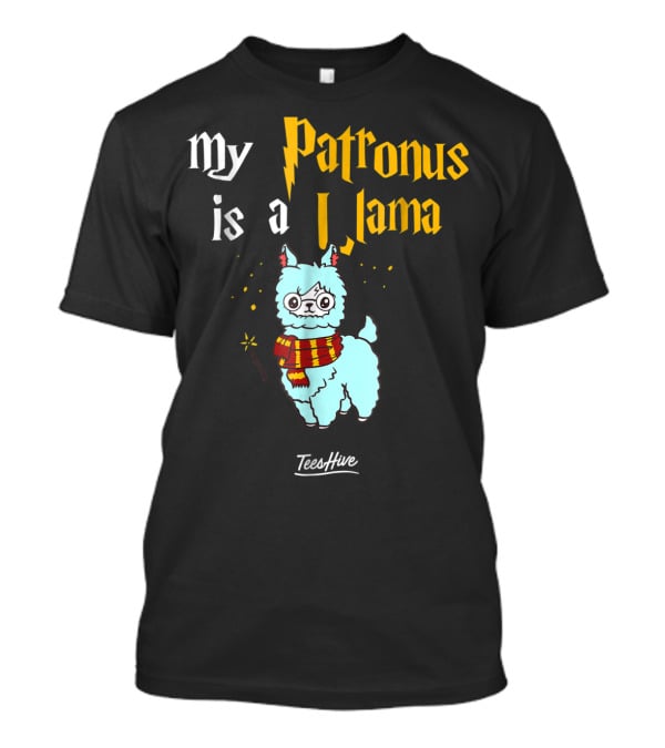 My Patronus Is A Llama Funny Llama Lover Magic Wand Scarf TeesHive T-Shirt