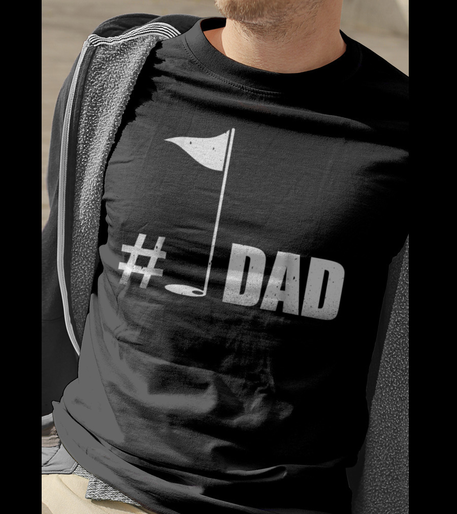 1 Dad Best Dad Father's Day Golf Flag T-Shirt