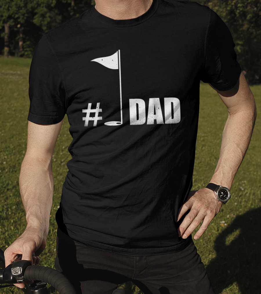 1 Dad Best Dad Father's Day Golf Flag T-Shirt