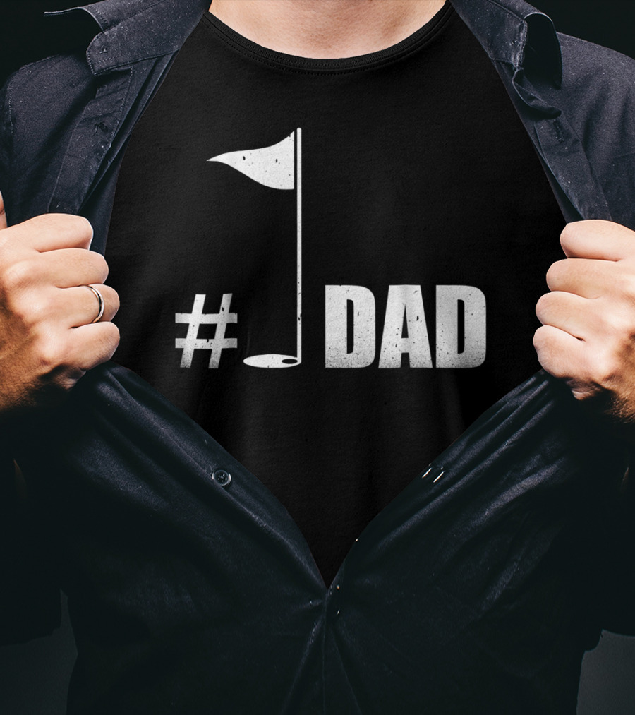 1 Dad Best Dad Father's Day Golf Flag T-Shirt