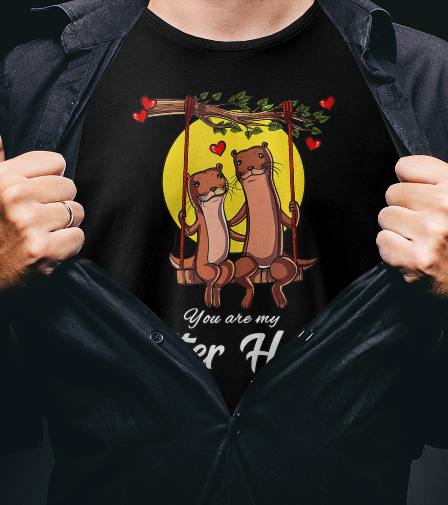 You Are My Otter Half Cute Couple Animals Romantic Love Heart T-Shirt