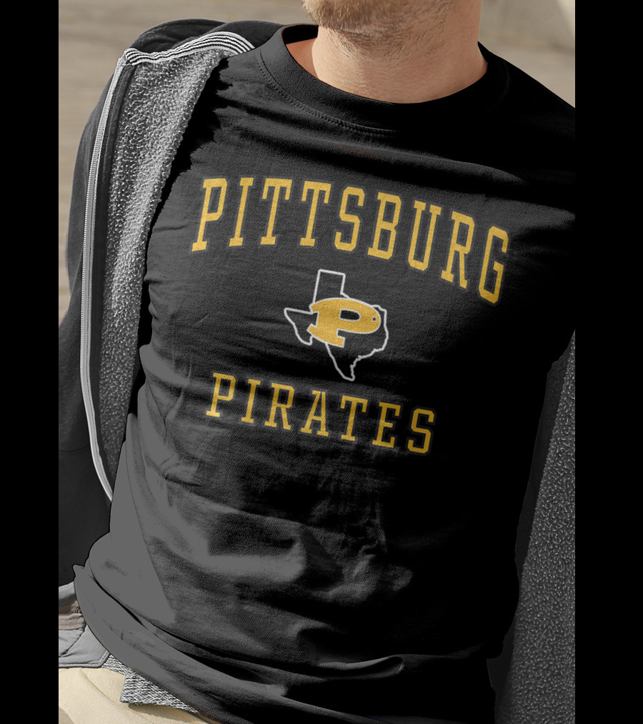 Pittsburg Pirates Texas State Emblem High School Spirit T-Shirt