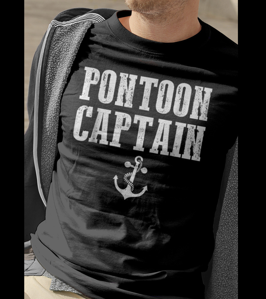 Pontoon Captain Nautical Anchor T-Shirt