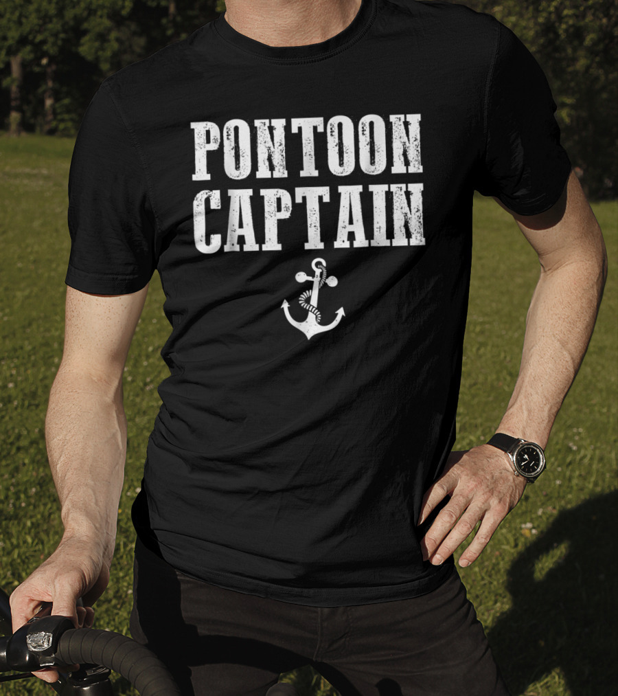 Pontoon Captain Nautical Anchor T-Shirt
