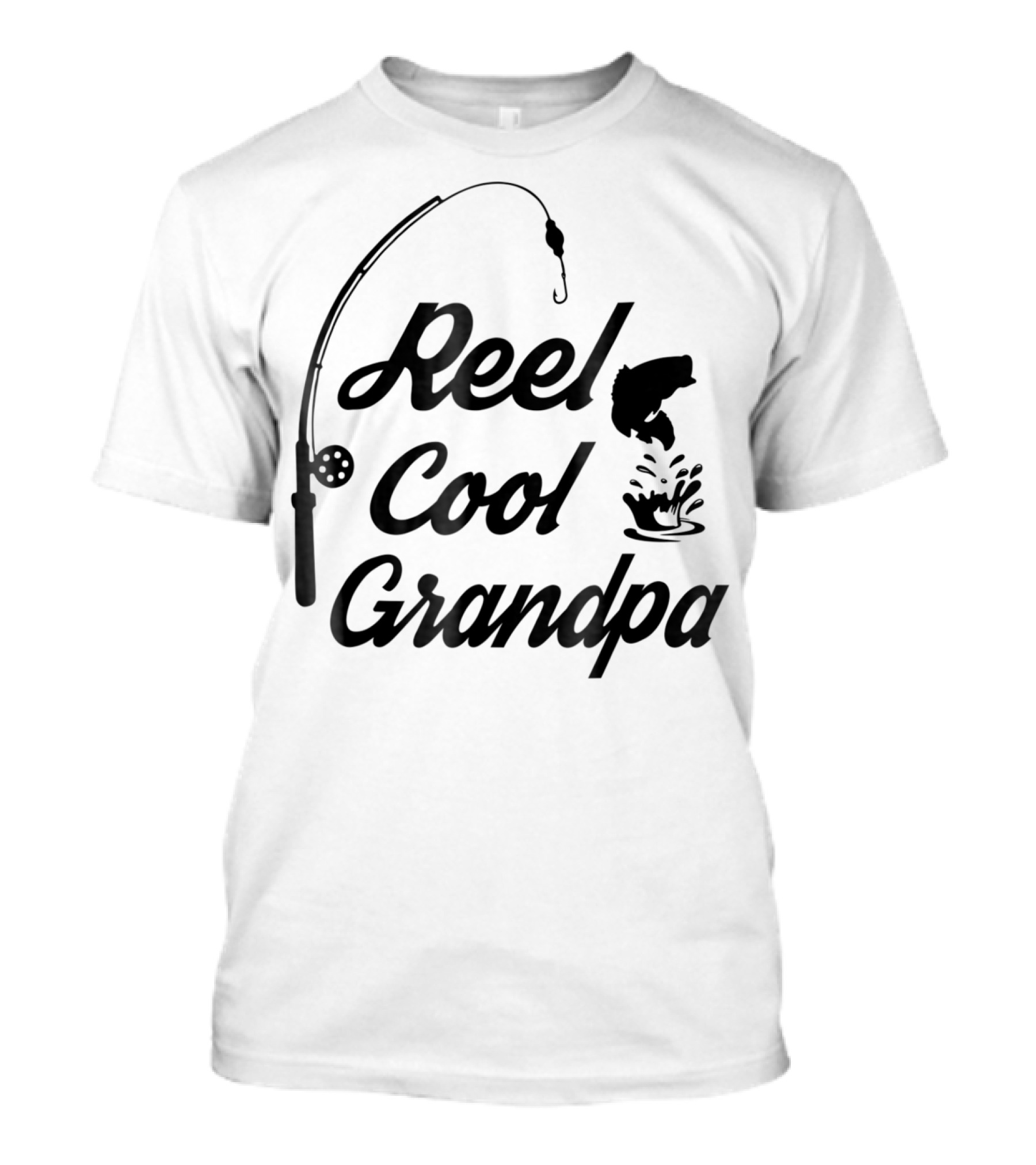 Reel Cool Grandpa Fishing Rod And Fish Catch T-Shirt
