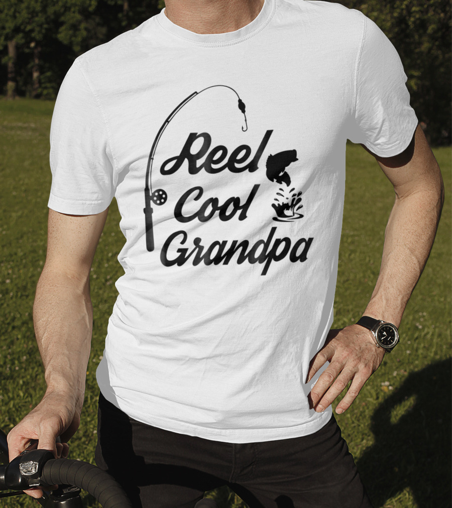 Reel Cool Grandpa Fishing Rod And Fish Catch T-Shirt