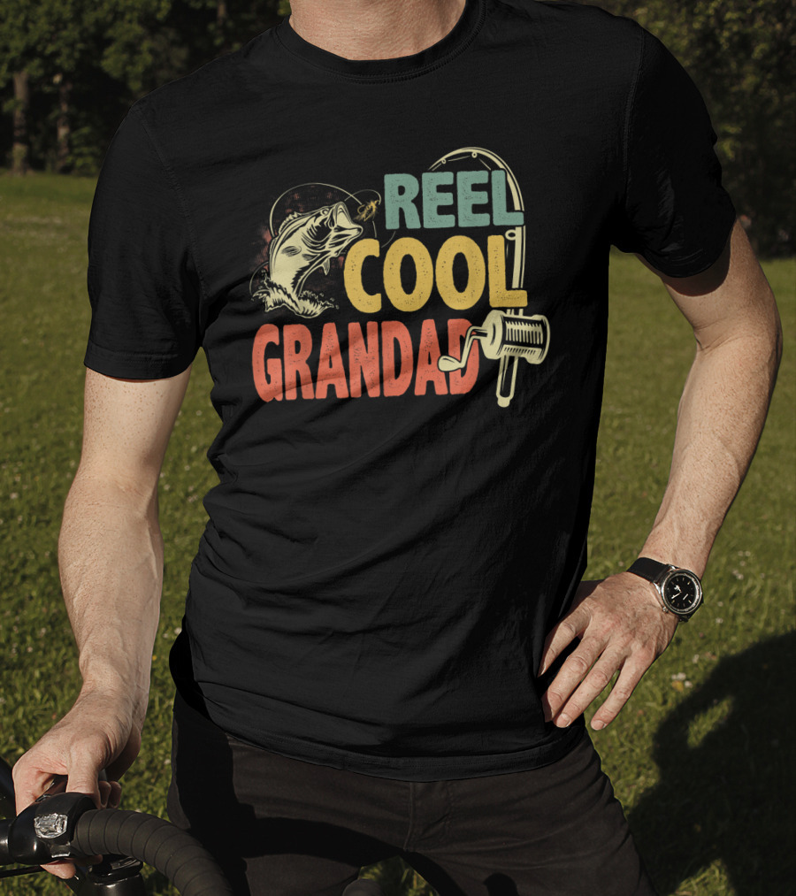 Reel Cool Grandad Retro Vintage Fishing T-Shirt