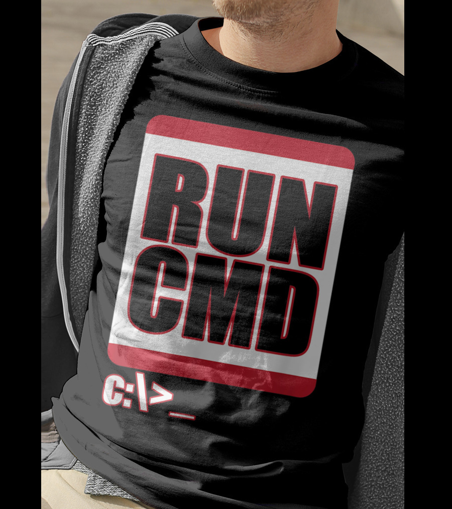 RUN CMD C:\> Funny Computer Science Nerd Coder T-Shirt