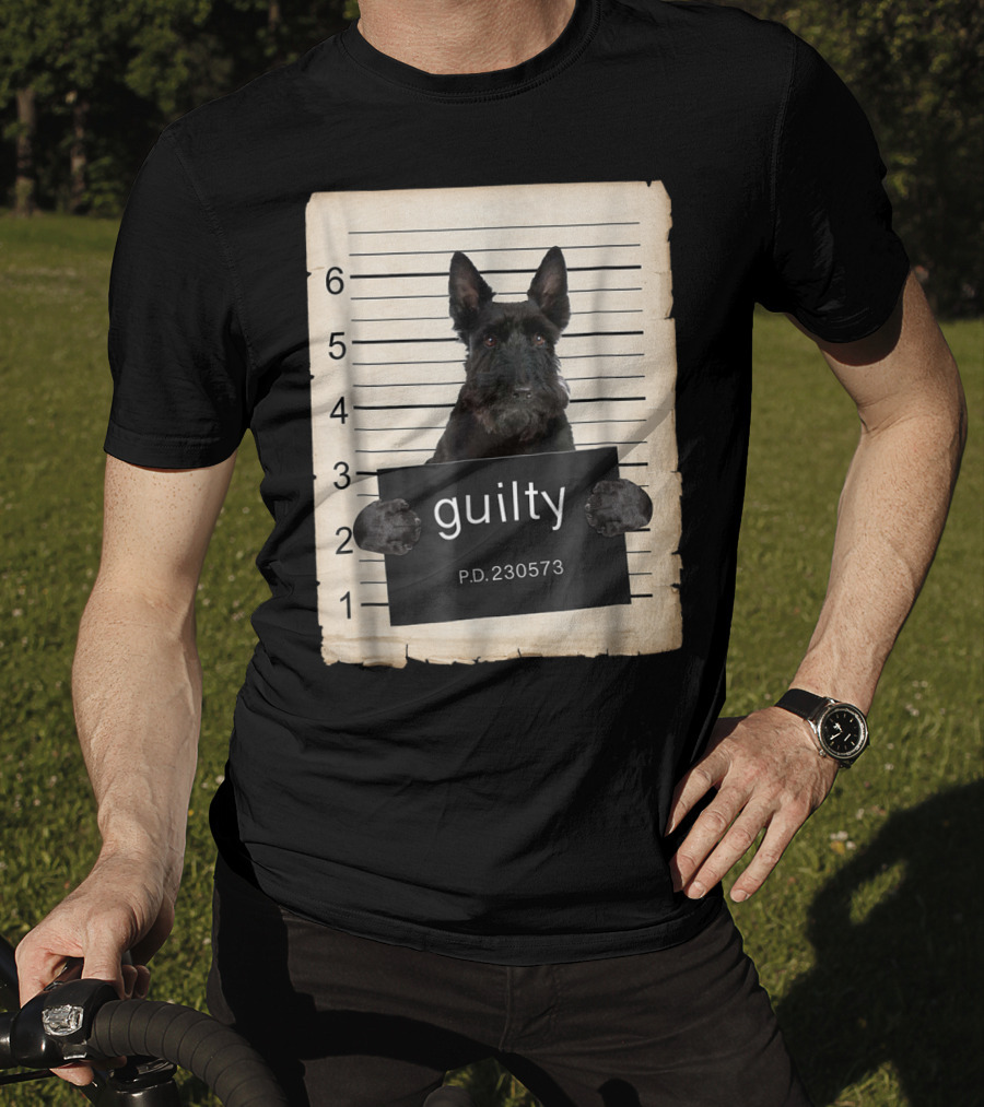 Scottish Terrier Mugshot Guilty Dog P.D. 230573 T-Shirt