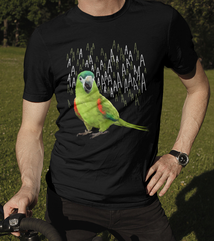Screaming Hahn's Macaw AAAA Repeated Green And Red Parrot T-Shirt