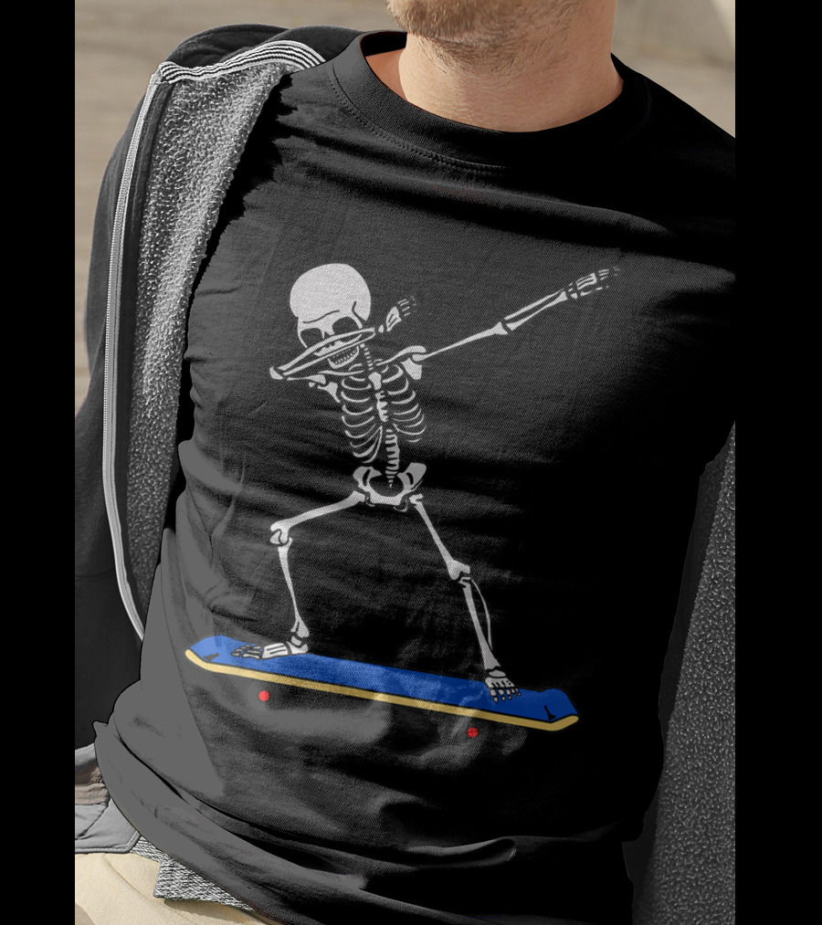 Skeleton DAB Skateboard Idea For Skateboarding T-Shirt