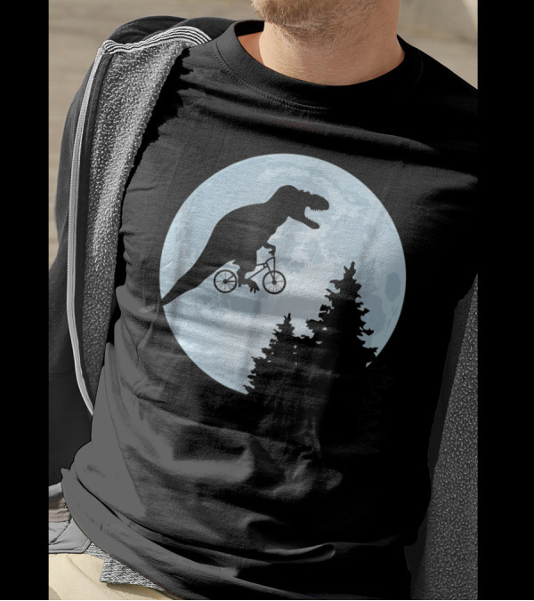 T Rex Bicycle Moon Ride For Funny Rex Lovers T-Shirt