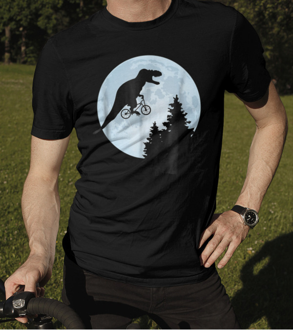 T Rex Bicycle Moon Ride For Funny Rex Lovers T-Shirt