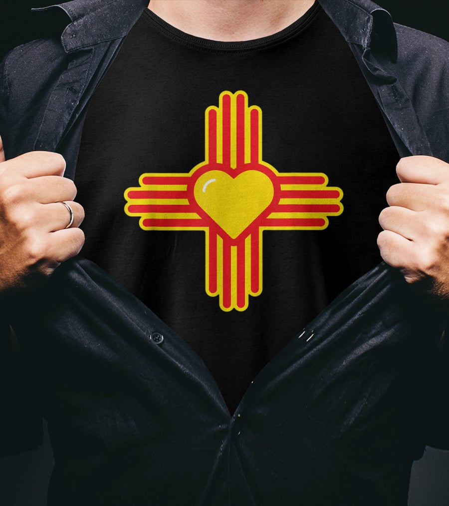 I Love New Mexico Heart Zia Symbol Of NM Iconic State Pride T-Shirt