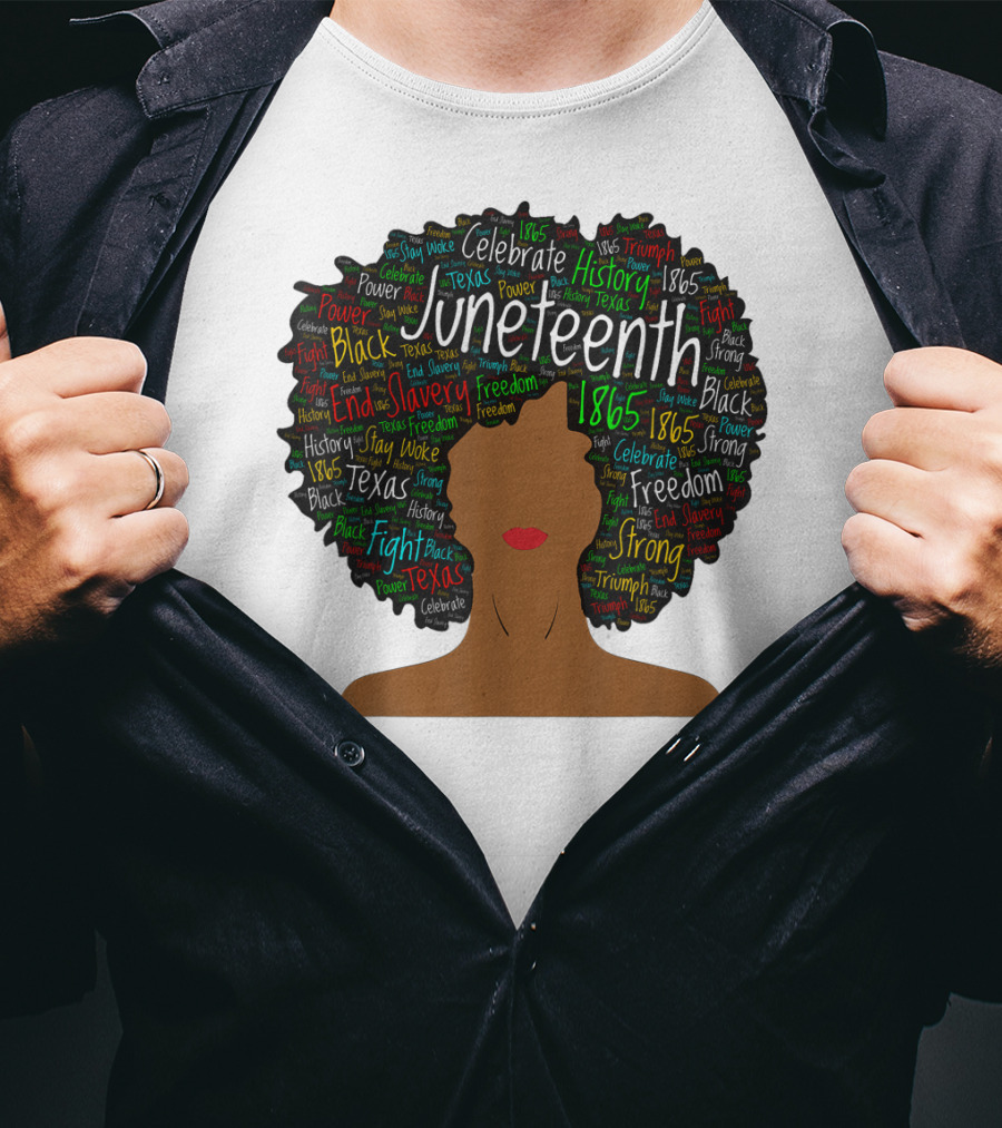 Juneteenth Colorful Afro End Slavery Freedom 1865 Celebrate History T-Shirt
