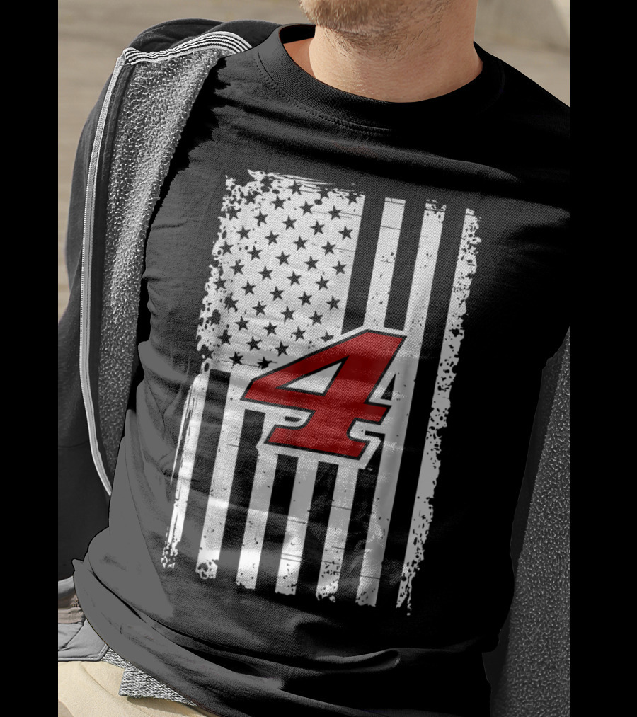 Kevin Harvick Number 4 American Flag T-Shirt