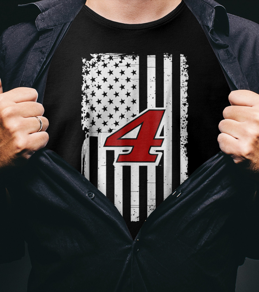 Kevin Harvick Number 4 American Flag T-Shirt