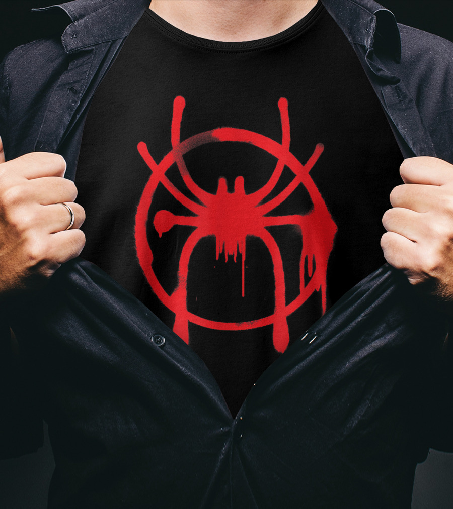 Spider Man Into The Spider Verse Red Symbol Marvel T-Shirt