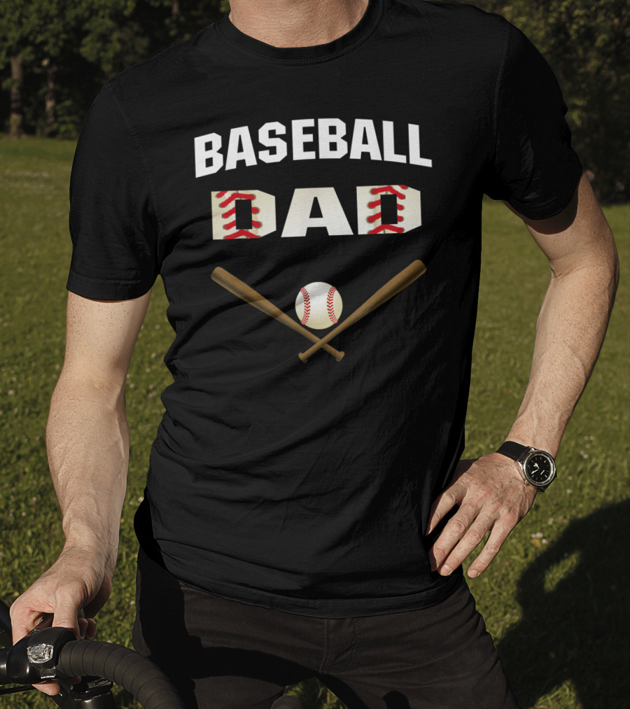 Baseball Dad Best With Crossed Bats And Ball T-Shirt