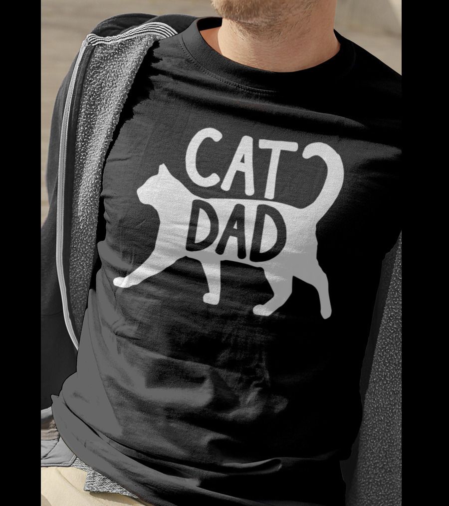 Mens Funny Cat Dad Fathers Day Best Cat Dad T-Shirt