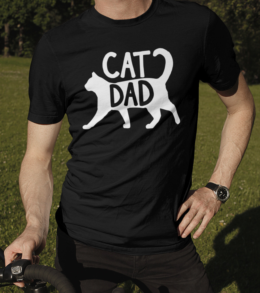 Mens Funny Cat Dad Fathers Day Best Cat Dad T-Shirt