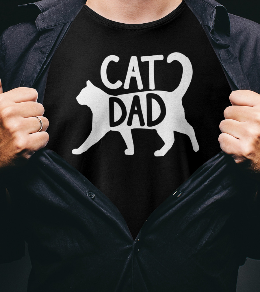 Mens Funny Cat Dad Fathers Day Best Cat Dad T-Shirt