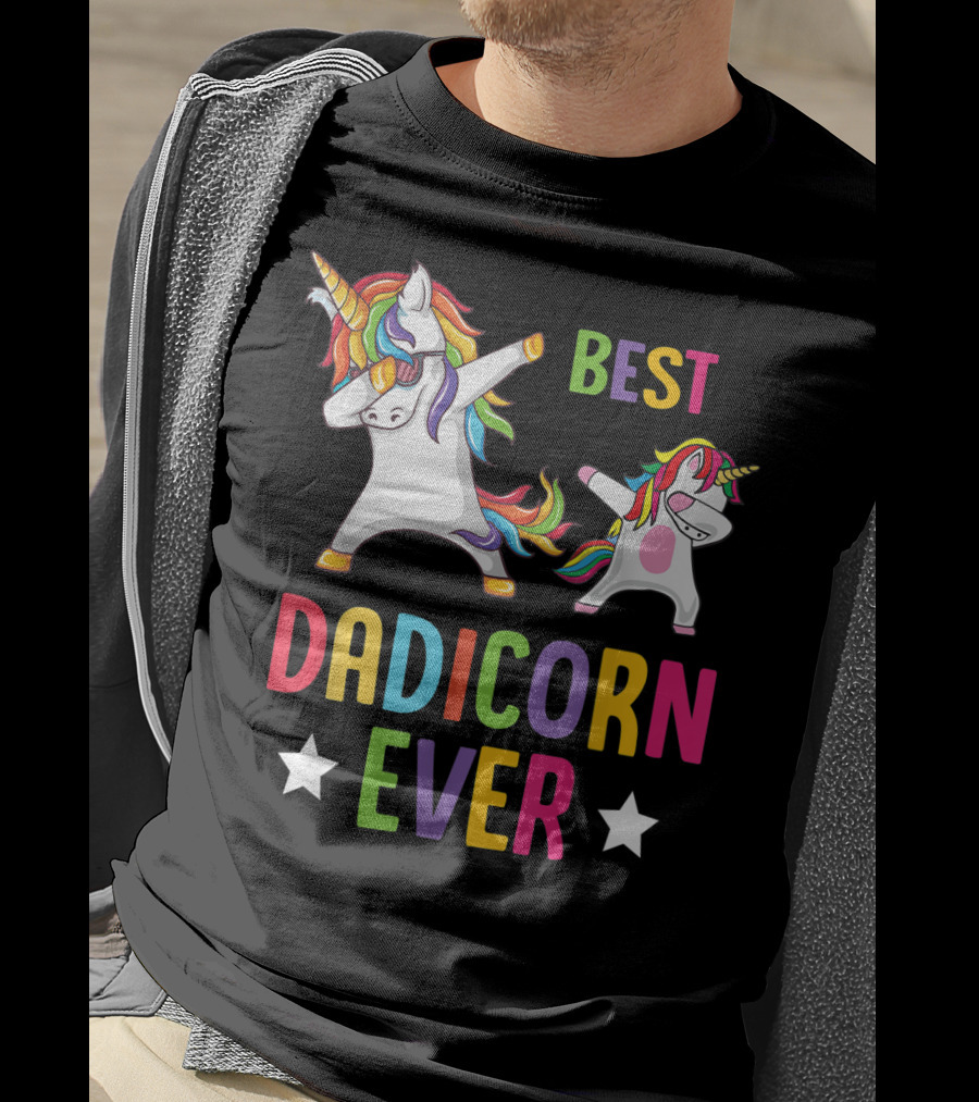 Best Dadicorn Ever Dabbing Unicorn Dad Father T-Shirt