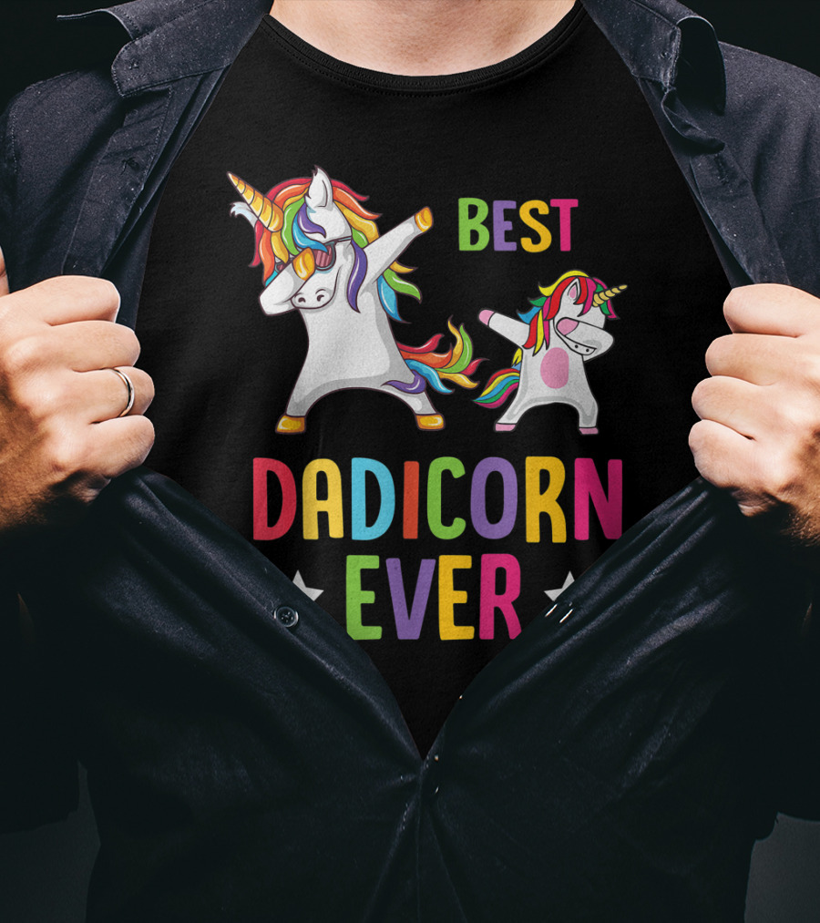 Best Dadicorn Ever Dabbing Unicorn Dad Father T-Shirt