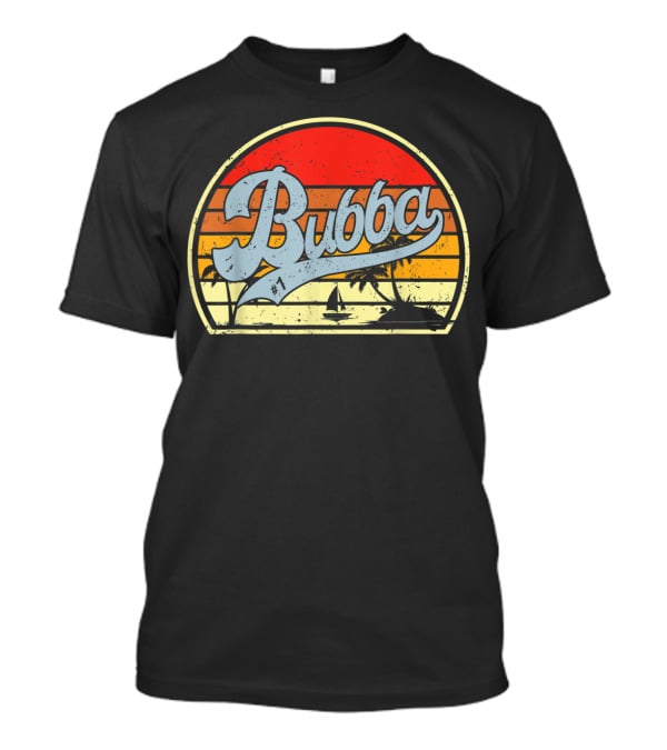 Bubba Retro Sunset Sailboat Palm Trees T-Shirt