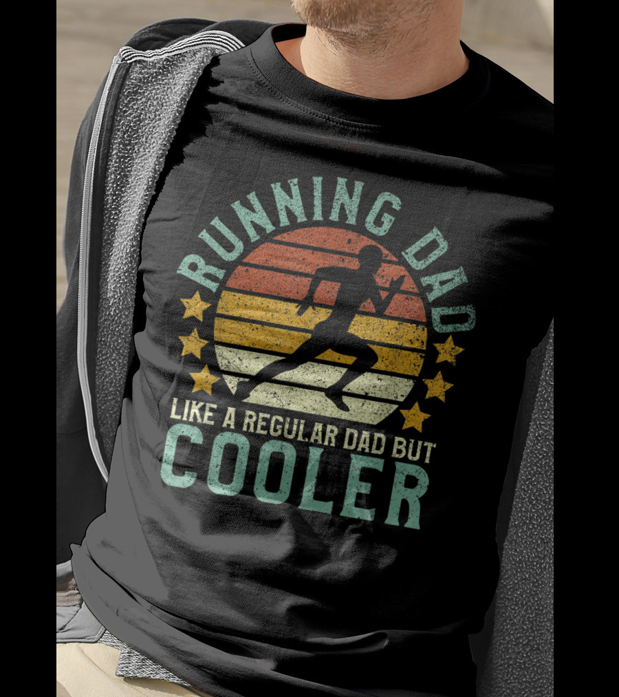 Running Dad Like A Regular Dad But Cooler Marathon Runner Father's Day T-Shirt