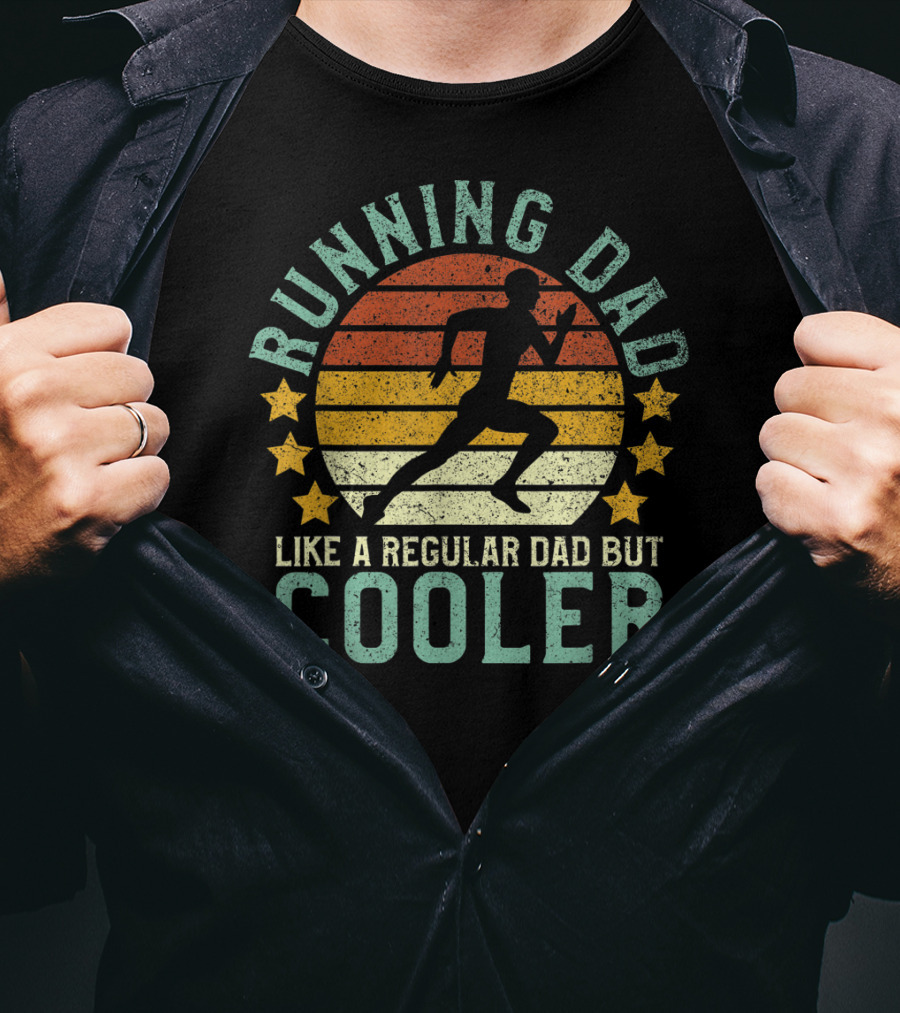 Running Dad Like A Regular Dad But Cooler Marathon Runner Father's Day T-Shirt